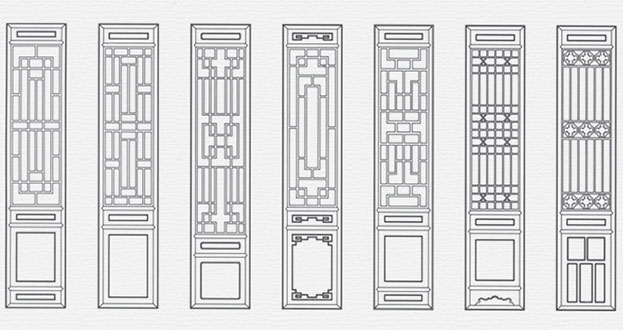 碧江常用中式仿古花窗图案隔断设计图